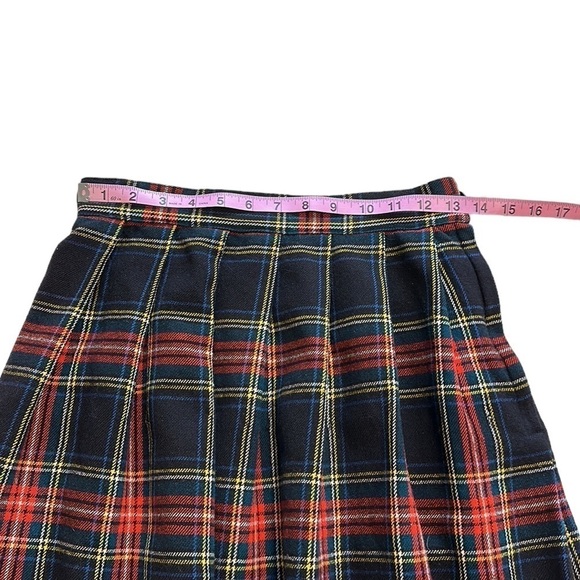 Nat Gordon | Vintage Wool Tartan Pleated Plaid Midi Skirt - Size Small - Picture 7 of 10